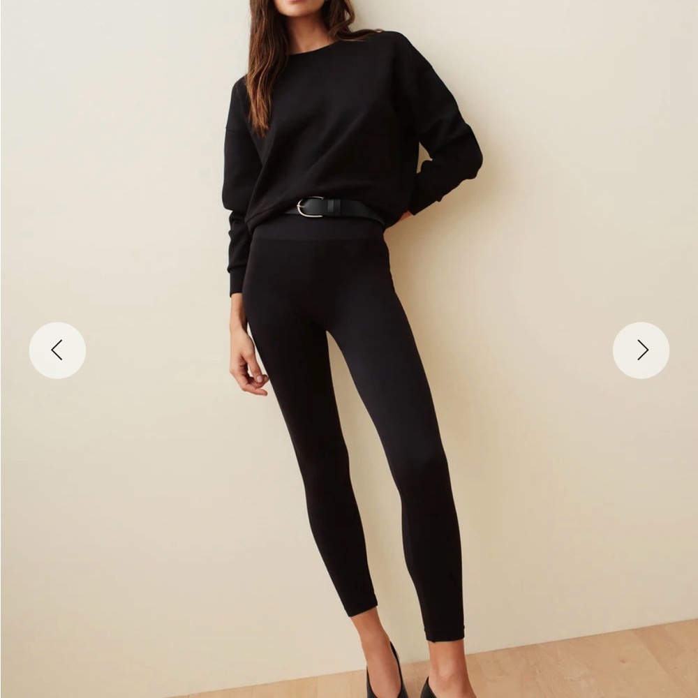 Spanx Women's Black Ribbed Leggings SZ small tall